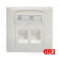 Two Port Abs 86*86 Coaxial Network Faceplate / Wall Plate For Telephone Cable